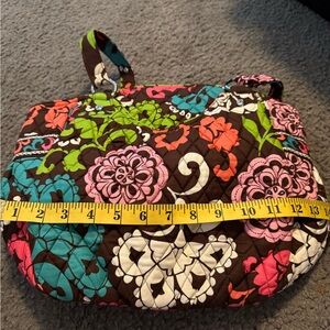 Vera Bradley Brown and Pink Shoulder Bag with Floral Design